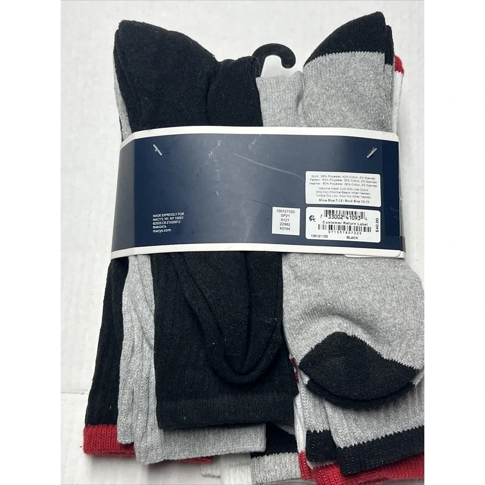 Club Room Crew Socks 8-Pack Cushioned Foot Men's Shoe SZ 7-12 Sock SZ 10-13